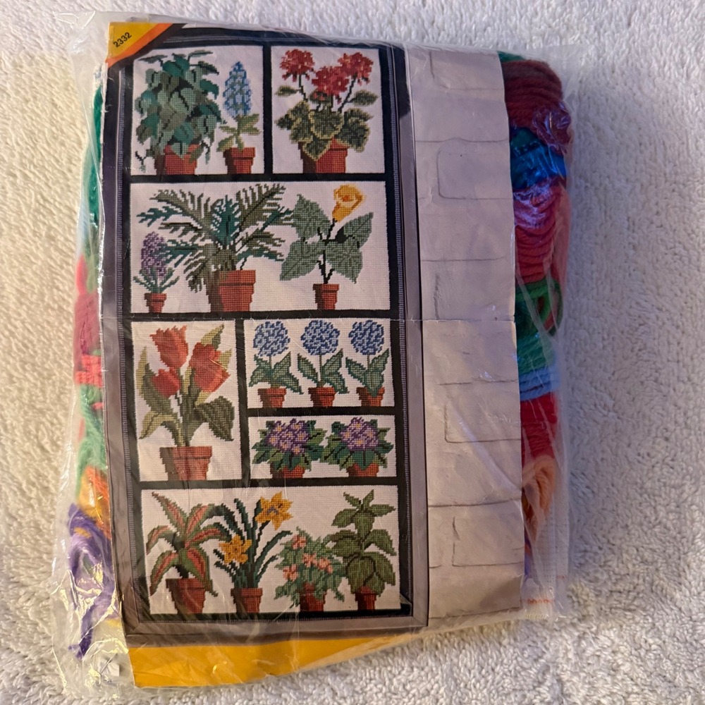 1974 Columbia-Minerva Meredith Gladstone Winter Greenhouse Needlepoint Kit 2332